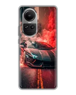 Чехол для OPPO Reno 10 Pro с картинкой «Lamborghini красный дым» Чехол для OPPO Reno 10 Pro с картинкой «Lamborghini красный дым»