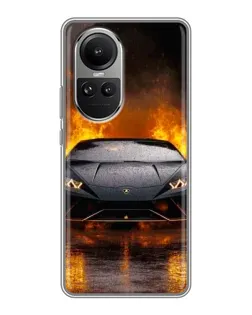 Чехол для OPPO Reno 10 Pro с картинкой «Lamborghini в огне» Чехол для OPPO Reno 10 Pro с картинкой «Lamborghini в огне»