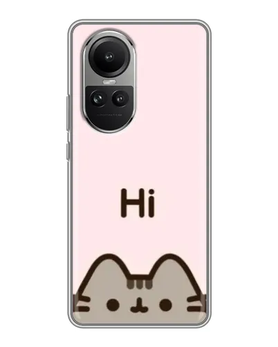 Чехол для OPPO Reno 10 Pro с картинкой «Пушин говорит Hi»