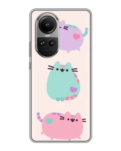 Чехол для OPPO Reno 10 Pro с картинкой «Pusheen трио»