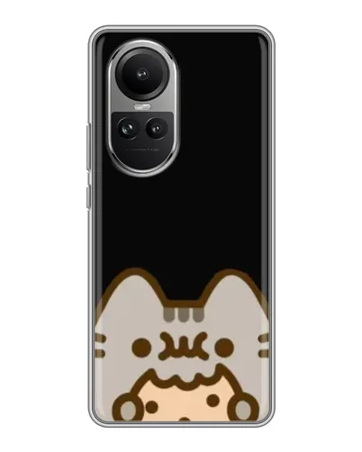 Чехол для OPPO Reno 10 Pro с картинкой «Пушин на черном»
