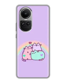 Чохол для OPPO Reno 10 Pro з картинкою «Веселкові Пушини» Чохол для OPPO Reno 10 Pro з картинкою «Веселкові Пушини»