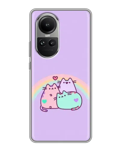 Чехол для OPPO Reno 10 Pro с картинкой «Радужные Пушины»