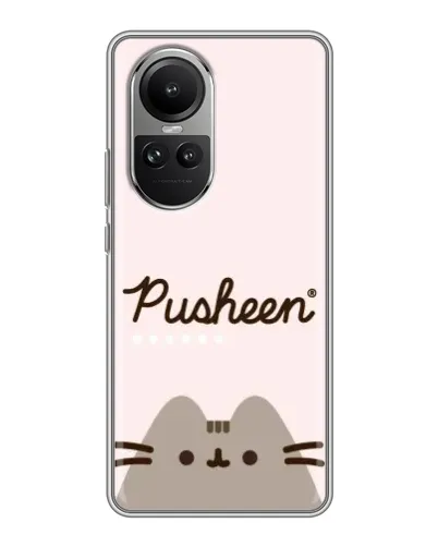 Чехол для OPPO Reno 10 Pro с картинкой «Pusheen логотип»