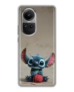 Чехол для OPPO Reno 10 Pro с картинкой «Стич на коричневом фоне»