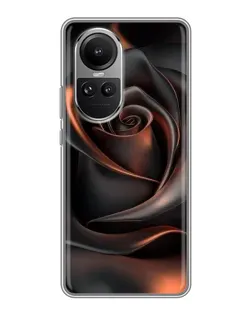 Чехол для OPPO Reno 10 Pro с картинкой «Шелковая черная роза» Чехол для OPPO Reno 10 Pro с картинкой «Шелковая черная роза»