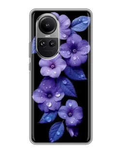 Чехол для OPPO Reno 10 Pro с картинкой «Фиолетовые цветы с росою» Чехол для OPPO Reno 10 Pro с картинкой «Фиолетовые цветы с росою»