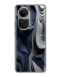 Чехол для OPPO Reno 10 Pro с картинкой «Объемные синие складки»