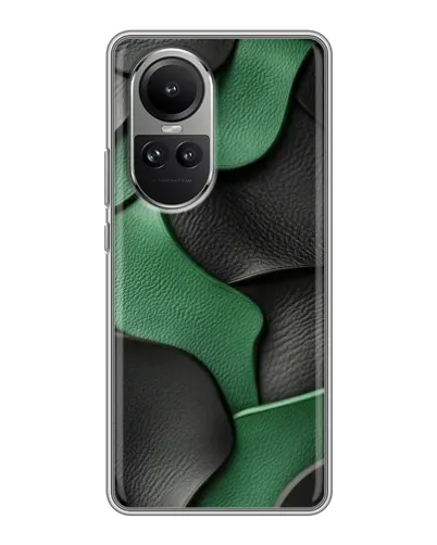 Чехол для OPPO Reno 10 Pro с картинкой «Зеленые кожаные волны» Чехол для OPPO Reno 10 Pro с картинкой «Зеленые кожаные волны»