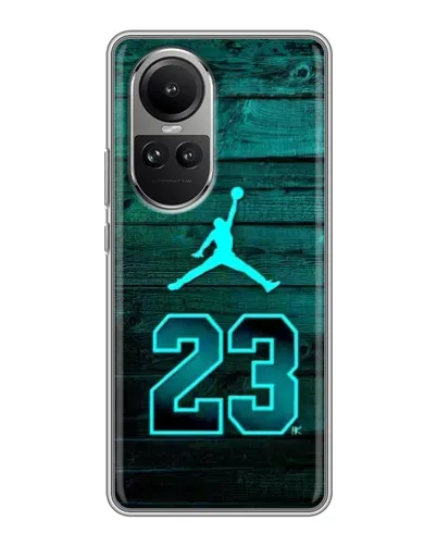 Чехол для OPPO Reno 10 с картинкой «Jordan Cyan 23»