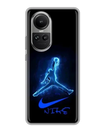 Чехол для OPPO Reno 10 с картинкой «Jordan Neon Blue»
