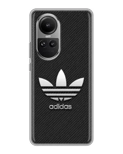 Чехол для OPPO Reno 10 с картинкой «Adidas Карбоновая текстура»