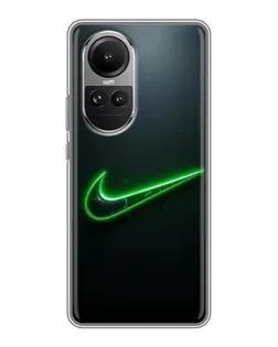 Чохол для OPPO Reno 10 з картинкою «Неоновий контур Nike»