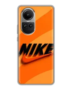 Чохол для OPPO Reno 10 з картинкою «Помаранчевий драйв Nike» Чохол для OPPO Reno 10 з картинкою «Помаранчевий драйв Nike»