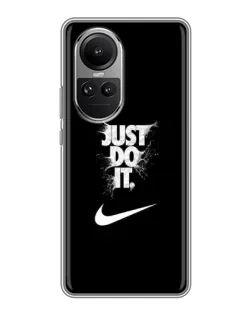 Чехол для OPPO Reno 10 с картинкой «Текстовый принт Nike»