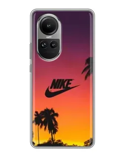 Чехол для OPPO Reno 10 с картинкой «Nike на закате солнца»
