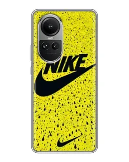 Чехол для OPPO Reno 10 с картинкой «Желтый текстурный Nike»