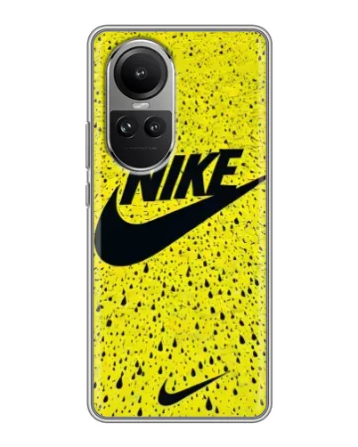 Чехол для OPPO Reno 10 с картинкой «Желтый текстурный Nike» Чехол для OPPO Reno 10 с картинкой «Желтый текстурный Nike»