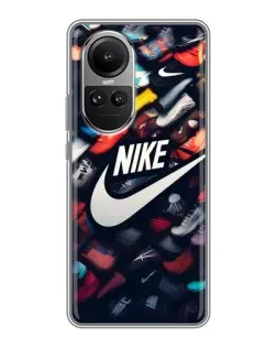Чехол для OPPO Reno 10 с картинкой «Коллекция кроссовок Nike»