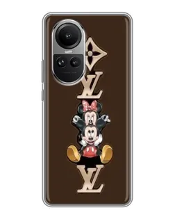 Чехол для OPPO Reno 10 с картинкой «LV и Микки Маус»