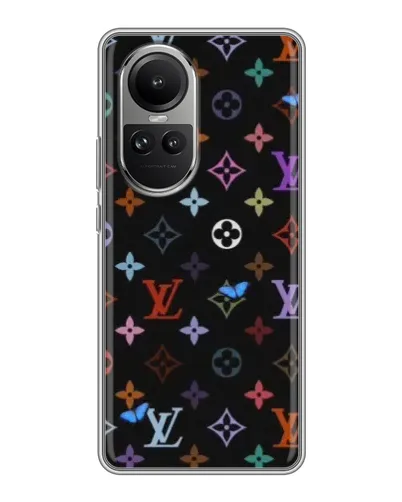 Чехол для OPPO Reno 10 с картинкой «Цветная монограмма LV» Чехол для OPPO Reno 10 с картинкой «Цветная монограмма LV»