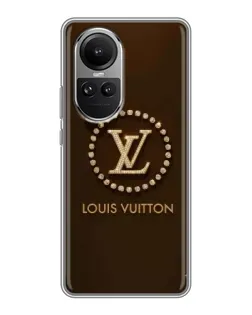 Чехол для OPPO Reno 10 с картинкой «LV — золотая печать»