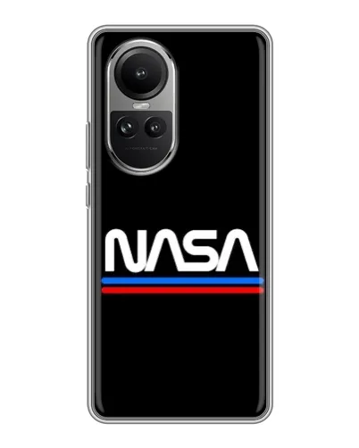 Чехол для OPPO Reno 10 с картинкой «NASA — классика Red Blue» Чехол для OPPO Reno 10 с картинкой «NASA — классика Red Blue»