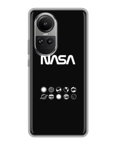 Чехол для OPPO Reno 10 с картинкой «NASA — технический принт» Чехол для OPPO Reno 10 с картинкой «NASA — технический принт»