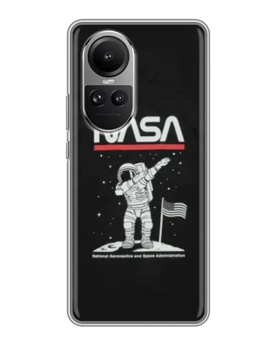 Чехол для OPPO Reno 10 с картинкой «NASA — шагаем по Луне» Чехол для OPPO Reno 10 с картинкой «NASA — шагаем по Луне»