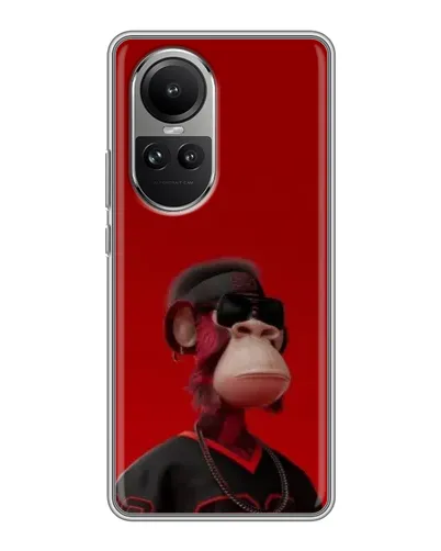 Чохол для OPPO Reno 10 з картинкою «Bored Ape в червоному»