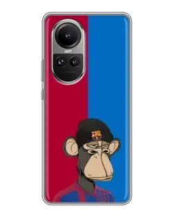 Чохол для OPPO Reno 10 з картинкою «Bored Ape — фанат Барси»