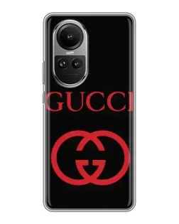 Чохол для OPPO Reno 10 з картинкою «Gucci — червоний логотип»