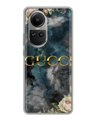 Чехол для OPPO Reno 10 с картинкой «Абстрактные цветы Gucci» Чехол для OPPO Reno 10 с картинкой «Абстрактные цветы Gucci»