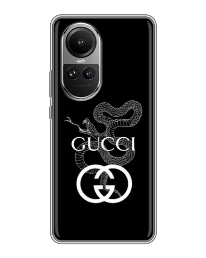 Чехол для OPPO Reno 10 с картинкой «Gucci — серебряная змея» Чехол для OPPO Reno 10 с картинкой «Gucci — серебряная змея»