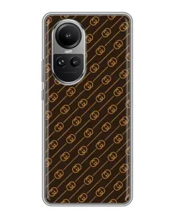 Чохол для OPPO Reno 10 з картинкою «Gucci — золоті діагоналі»