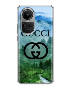 Чохол для OPPO Reno 10 з картинкою «Gucci — гірський пейзаж»