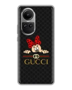Чохол для OPPO Reno 10 з картинкою «Мінні Маус Gucci — чорний»