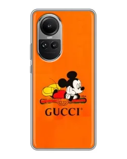 Чохол для OPPO Reno 10 з картинкою «Міккі Маус Gucci — помаранч»