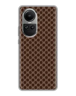Чохол для OPPO Reno 10 з картинкою «Gucci — шоколадна сітка»