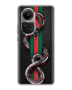 Чохол для OPPO Reno 10 з картинкою «Gucci — змія на смузі»