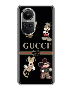 Чохол для OPPO Reno 10 з картинкою «Gucci — герої Disney та монограма»