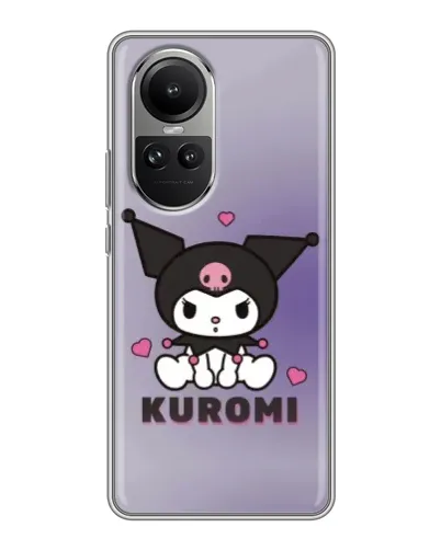 Чохол для OPPO Reno 10 з картинкою «Kuromi — фіолетовий арт»