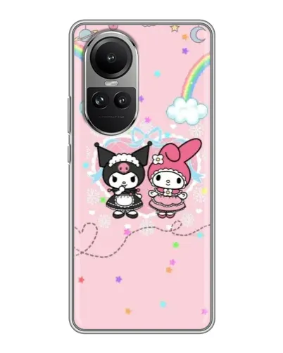 Чохол для OPPO Reno 10 з картинкою «My Melody та Kuromi»