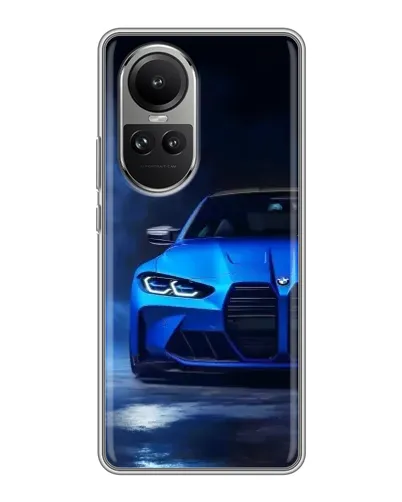 Чехол для OPPO Reno 10 с картинкой «Голубая BMW M4» Чехол для OPPO Reno 10 с картинкой «Голубая BMW M4»