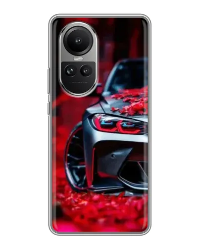 Чехол для OPPO Reno 10 с картинкой «Спортивная BMW и цветы» Чехол для OPPO Reno 10 с картинкой «Спортивная BMW и цветы»