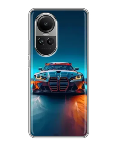 Чехол для OPPO Reno 10 с картинкой «BMW — огни неона» Чехол для OPPO Reno 10 с картинкой «BMW — огни неона»