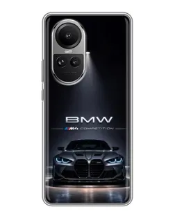 Чохол для OPPO Reno 10 з картинкою «BMW крізь нічне місто»