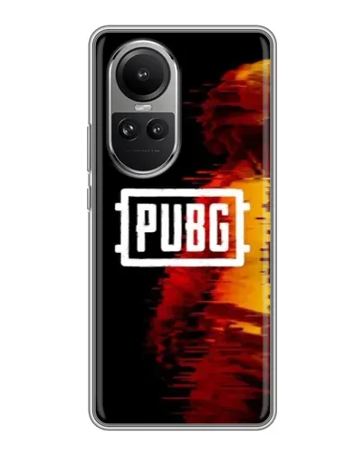 Чехол для OPPO Reno 10 с картинкой «Яркий логотип PUBG»