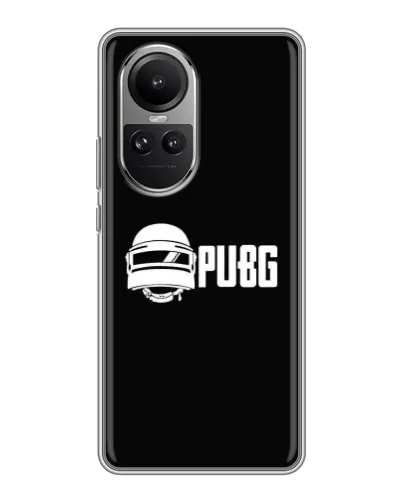 Чехол для OPPO Reno 10 с картинкой «PUBG — классический лого»