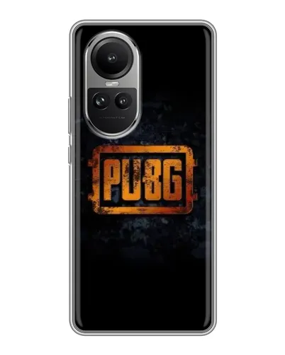 Чехол для OPPO Reno 10 с картинкой «PUBG — золотой логотип»